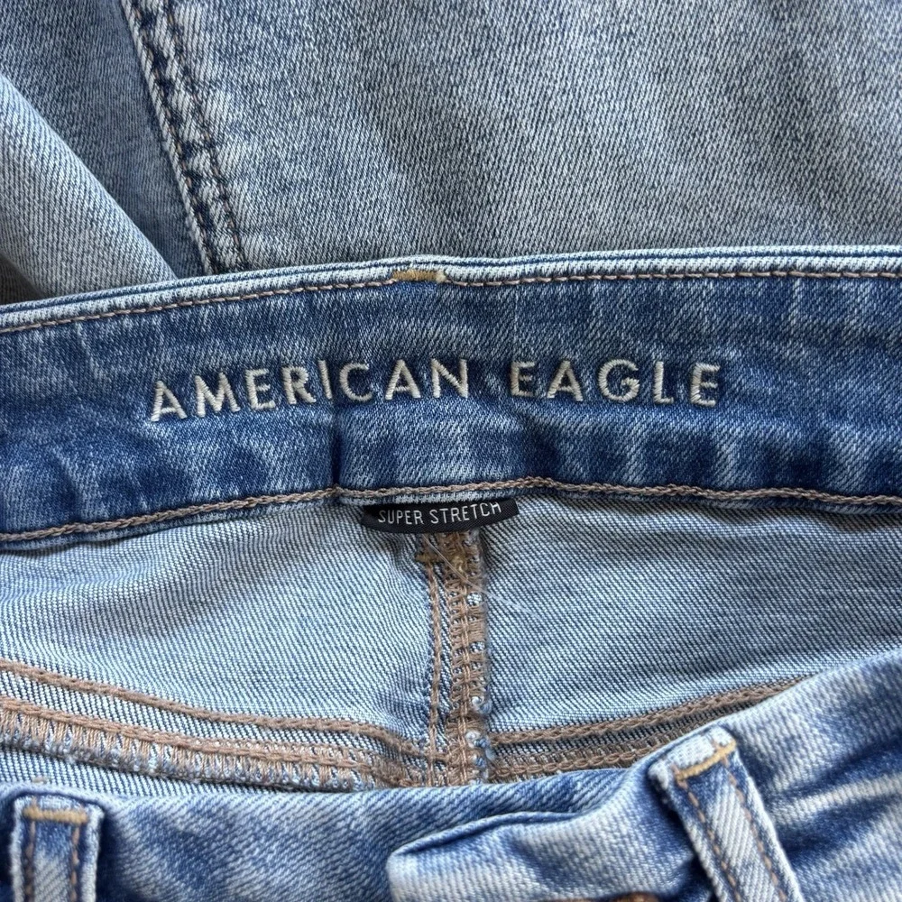 American Eagle Womens 4 Curvy Hi-Rise Mini Super Stretch Blue Jean Skirt Y2K - Picture 5 of 9
